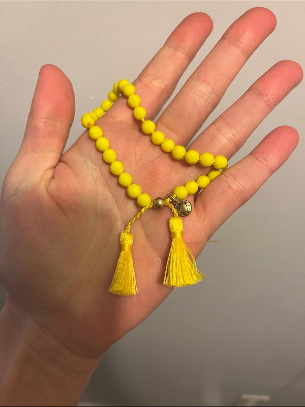 J. Crew Yellow Beaded Tassel Bracelet